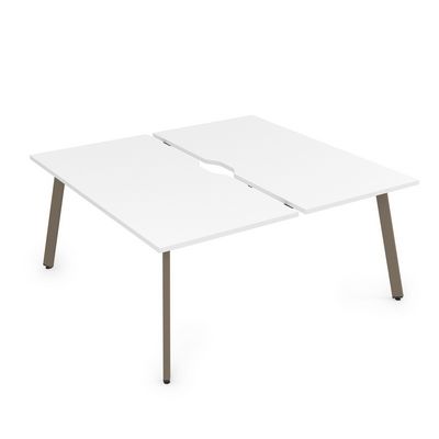 Arredo 10БДВ.274 (Белый премиум/Tabaco) Стол системы БЕНЧ, сдвоенный, на 2 рабочих места