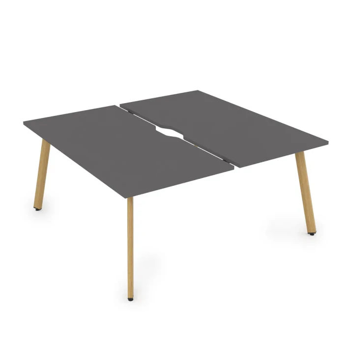 Бенч-стол 10БДВ.264 в отделке Graphit/Iron wood, 1600х1235х750 мм