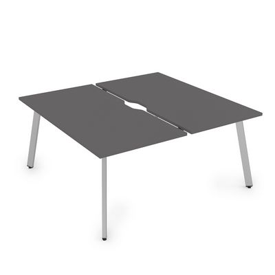 Arredo 10БДВ.264 (Graphit/Алюминий матовый) Стол системы БЕНЧ, сдвоенный, на 2 рабочих места