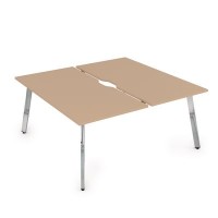 Arredo 10БДВ.264 (Mokko/Металл глянец) Стол системы БЕНЧ, сдвоенный, на 2 рабочих места