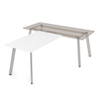 Arredo 10БП.127 (Белый премиум/Алюминий матовый) Брифинг-приставка