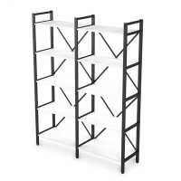 Arredo 10СД.001 (Белый премиум/Черный) Стеллаж двойной