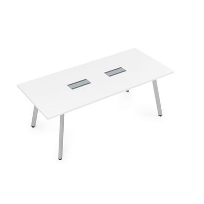 Arredo 10СП.096 (Белый премиум/Алюминий матовый) Стол переговорный