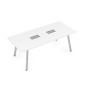 Arredo 10СП.096 (Белый премиум/Алюминий матовый) Стол переговорный