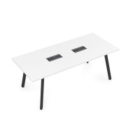 Arredo 10СП.096 (Белый премиум/Черный) Стол переговорный