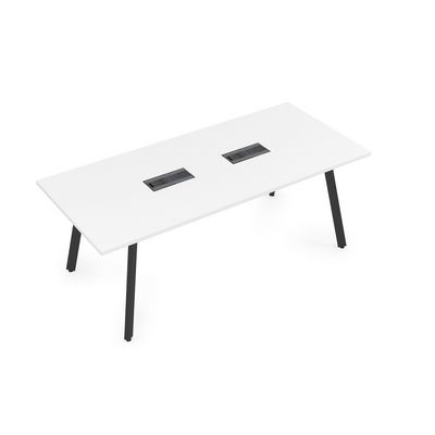 Arredo 10СП.095 (Белый премиум/Черный) Стол переговорный