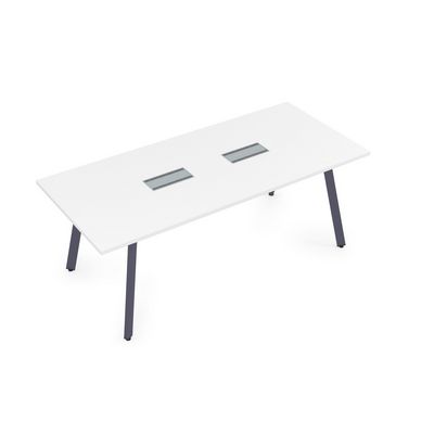 Arredo 10СП.095 (Белый премиум/Графит) Стол переговорный