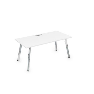 Arredo 10СР.074 (Белый премиум/Металл глянец) Стол рабочий, прямолинейный