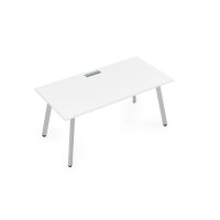 Arredo 10СР.074 (Белый премиум/Алюминий матовый) Стол рабочий, прямолинейный