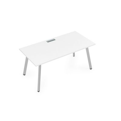 Arredo 10СР.074 (Белый премиум/Алюминий матовый) Стол рабочий, прямолинейный