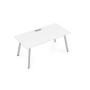 Arredo 10СР.074 (Белый премиум/Алюминий матовый) Стол рабочий, прямолинейный