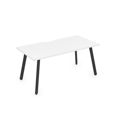 Arredo 10СРВ.084 (Белый премиум/Черный) Стол рабочий, прямолинейный