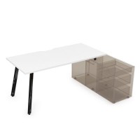 Arredo 10СТОВ.085 (Белый премиум/Черный глянец) Стол для крепления на тумбу опорную