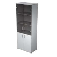 Avance 6Ш.005.3 (Серый арктик) Шкаф для документов высокий со стеклом
