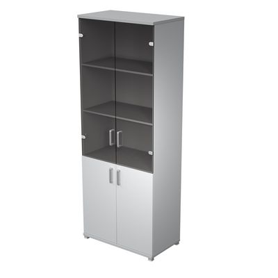 Avance 6Ш.005.3 (Серый арктик) Шкаф для документов высокий со стеклом