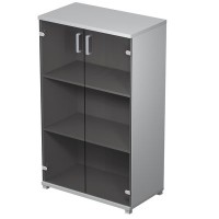 Avance 6Ш.017.3 (Серый арктик) Шкаф для документов средний со стеклом