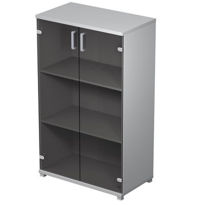 Avance 6Ш.017.3 (Серый арктик) Шкаф для документов средний со стеклом