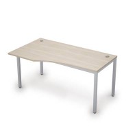 Avance 6М.020 (Шамони светлый/алюминий матовый) Стол криволинейн.левый