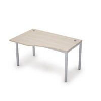 Avance 6М.022 (Шамони светлый/алюминий матовый) Стол криволинейн.левый
