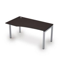 Avance 6М.520 (Венге/алюминий матовый) Стол криволинейный левый