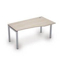 Avance 6М.521 (Шамони светлый/алюминий матовый) Стол криволинейный правый