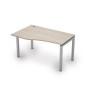 Avance 6М.522 (Шамони светлый/алюминий матовый) Стол криволинейный левый