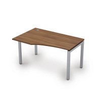 Avance 6М.522 (Шамони темный/алюминий матовый) Стол криволинейный левый