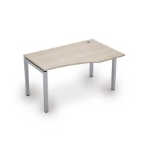 Avance 6М.523 (Шамони светлый/алюминий матовый) Стол криволинейный правый