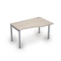 Avance 6М.523 (Шамони светлый/алюминий матовый) Стол криволинейный правый
