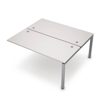 Avance 6МБК.6264 (Белый/алюминий матовый) Бенч-система на 2 рабочих места, конечный модуль