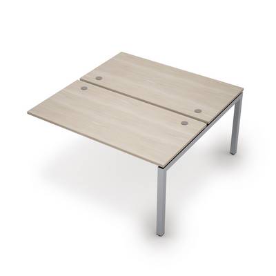 Avance 6МБК.5279 (Шамони светлый/алюминий матовый) Бенч-система на 2 рабочих места, конечный модуль