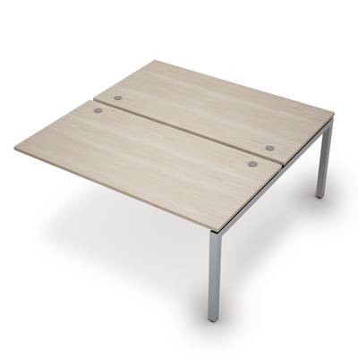 Avance 6МБК.5284 (Шамони светлый/алюминий матовый) Бенч-система на 2 рабочих места, конечный модуль