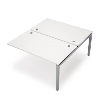 Avance 6МБК.5289 (Белый/алюминий матовый) Бенч-система на 2 рабочих места, конечный модуль