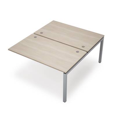 Avance 6МБК.5289 (Шамони светлый/алюминий матовый) Бенч-система на 2 рабочих места, конечный модуль