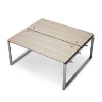 Avance 6МБН-О.6264 (Шамони светлый/алюминий матовый) Бенч-система на 2 рабочих места, начальный модуль