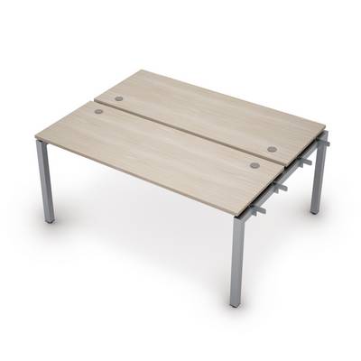 Avance 6МБН.5264 (Шамони светлый/алюминий матовый) Бенч-система на 2 рабочих места, начальный модуль