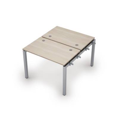 Avance 6МБН.5267 (Шамони светлый/алюминий матовый) Бенч-система на 2 рабочих места, начальный модуль