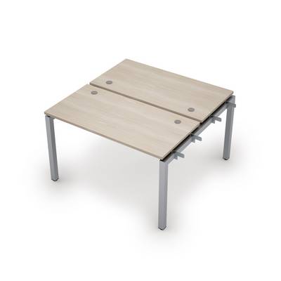 Avance 6МБН.5268 (Шамони светлый/алюминий матовый) Бенч-система на 2 рабочих места, начальный модуль