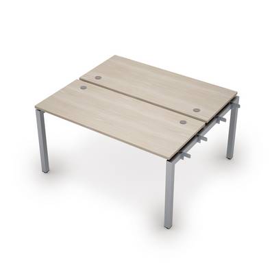 Avance 6МБН.5269 (Шамони светлый/алюминий матовый) Бенч-система на 2 рабочих места, начальный модуль