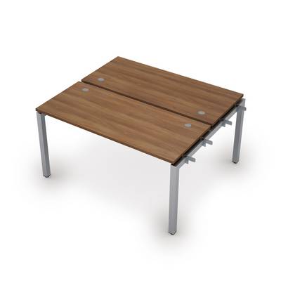 Avance 6МБН.5269 (Шамони темный/алюминий матовый) Бенч-система на 2 рабочих места, начальный модуль