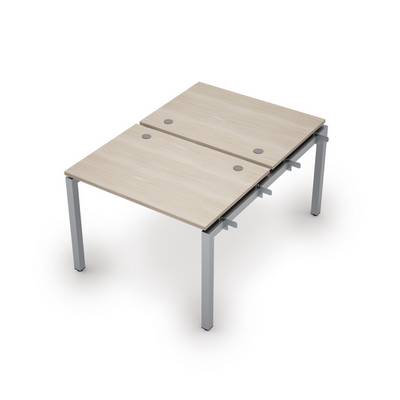 Avance 6МБН.5277 (Шамони светлый/алюминий матовый) Бенч-система на 2 рабочих места, начальный модуль