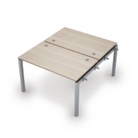 Avance 6МБН.5278 (Шамони светлый/алюминий матовый) Бенч-система на 2 рабочих места, начальный модуль