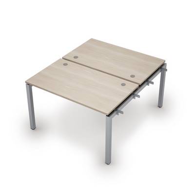 Avance 6МБН.5278 (Шамони светлый/алюминий матовый) Бенч-система на 2 рабочих места, начальный модуль