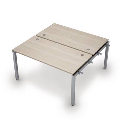 Avance 6МБН.5279 (Шамони светлый/алюминий матовый) Бенч-система на 2 рабочих места, начальный модуль