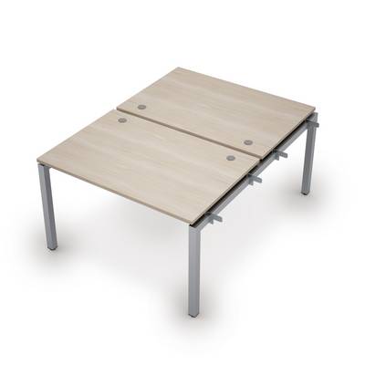 Avance 6МБН.5284 (Шамони светлый/алюминий матовый) Бенч-система на 2 рабочих места, начальный модуль