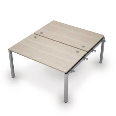 Avance 6МБН.5289 (Шамони светлый/алюминий матовый) Бенч-система на 2 рабочих места, начальный модуль