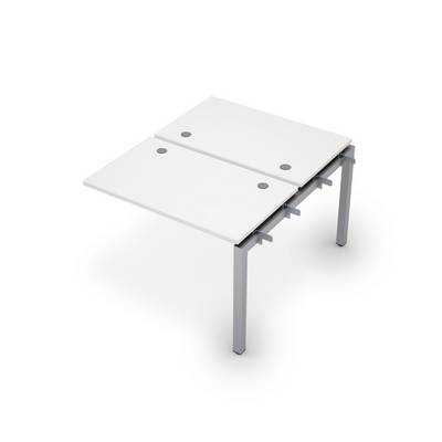 Avance 6МБС.5267 (Белый/алюминий матовый) Бенч-система на 2 рабочих места, средний модуль