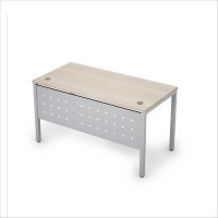 Avance 6МК.064 (Шамони светлый/алюминий матовый) Стол рабочий с экраном из металла