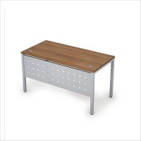 Avance 6МК.064 (Шамони темный/алюминий матовый) Стол рабочий с экраном из металла