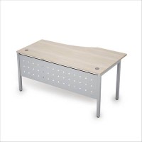 Avance 6МК.020 (Шамони светлый/алюминий матовый) Стол криволинейный левый